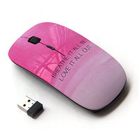 KawaiiMouse [ Optical 2.4G Wireless Mouse ] Breath Love Quote Motivational Pink Sky