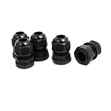 Load image into Gallery viewer, Aexit PG16A 5mm Transmission 4 Holes Adjustable Cables Gland Black 5pcs
