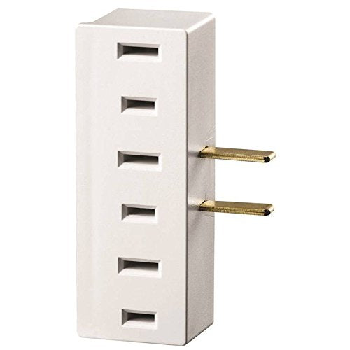 Leviton 65-W Triple Tap Non-Grounded Plug-In Outlet Adapter - White (Pkg of 4)