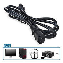 Load image into Gallery viewer, PwrON 6ft/1.8m UL Listed AC Power Cord Outlet Socket Cable Plug Lead for Dell P2011H P2011Ht 20&quot;, P1914S 19&quot;, IN2020M 20&quot; LED LCD Monitor
