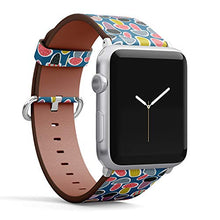 Load image into Gallery viewer, S-Type iWatch Leather Strap Printing Wristbands for Apple Watch 4/3/2/1 Sport Series (42mm) - Abstrac Pattern with Mushrooms
