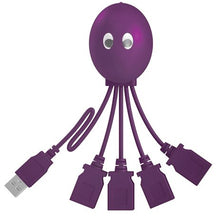 Load image into Gallery viewer, USB Hub 2.0 4-port For Mac and PC. True USB 2.0 Speed. 4-Legged Octopus (TM). Very Cute Octopus Design. (Purple)
