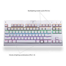 Load image into Gallery viewer, MechanicalEagle Z-77 Multi-Color Backlit Mechanical Gaming Keyboard Tenkeyless (87-Key) Keyboard with Solder-Free Blue Switches | Tactile and Clicky switches- White
