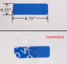 Load image into Gallery viewer, 5,000 Blue TamperColor Tamper Evident Blue Security Label Seal Sticker, Rectangle 0.75&quot; x 0.25&quot; (19mm x 6mm).
