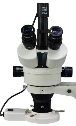 OMAX 2X-90X Digital Zoom Trinocular Single-Bar Boom Stand Stereo Microscope with Digital USB Camera and 8W Flourescent Light