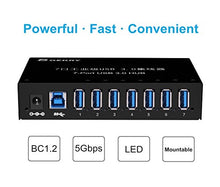 Load image into Gallery viewer, GEKRY USB 3.0 Hub, USB Data Hub, Metal Case Mountable 7-Port Powered USB Hub 3.0 with 36W AC Adapter-Type A
