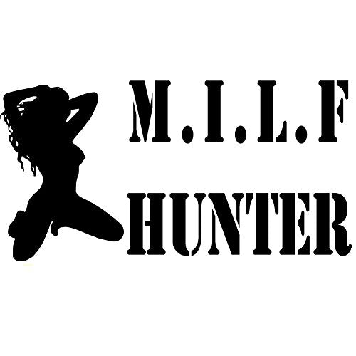 LCK Unique Design Sexy Hot Women Girl Adult Pinup MILF Hunter, Black, 6 Inch, Die Cut Vinyl Decal, For Windows, Cars, Trucks, Toolbox, Laptops, Macbook-virtually Any Hard Smooth Surface