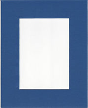 Load image into Gallery viewer, Pack of 5 8x10 Royal Blue Picture Mats with White Core for 5x7 Pictures
