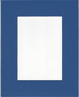 Pack of 5 8x10 Royal Blue Picture Mats with White Core for 5x7 Pictures