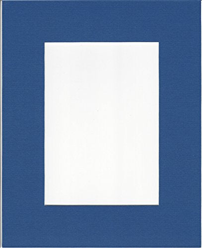 Pack of 5 8x10 Royal Blue Picture Mats with White Core for 5x7 Pictures