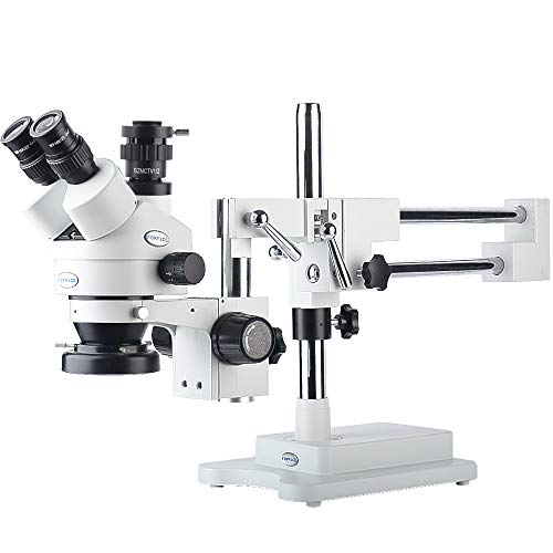 KOPPACE 7X-45X,Trinocular Stereo Microscope,Trinocular Interface 0.5XCTV,Phone Repair Stereo Microscope,Double-Arm Boom Stand,WF10X Eyepieces