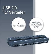 Load image into Gallery viewer, MediaRange USB-HUB 7-Port USB 2.0 Extern Schwarz, MRCS504 (Schwarz)
