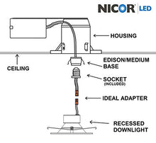 Load image into Gallery viewer, NICOR Lighting 5 inch White Square LED Recessed Downlight in 3000K (DQR5-10-120-3K-WH-BF)
