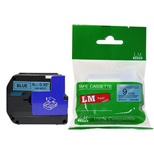 Load image into Gallery viewer, LM Tapes - 3/8&quot; (9mm) Black on Blue Compatible M Tape for Brother PT-65, PT65 Label Maker
