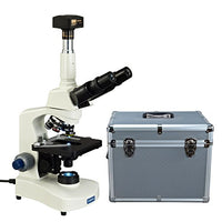 OMAX 40X-2500X Trinocular Compound LED Siedentopf Microscope with Aluminum Carrying Case and 14MP Camera