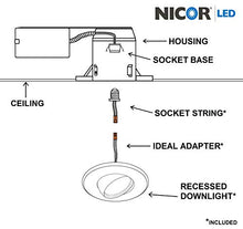 Load image into Gallery viewer, NICOR Lighting DEB56-20-120-4K-WH LED Eyeball Retrofit Downlight Kit for 5 and 6 in. Housings in 4000K, White
