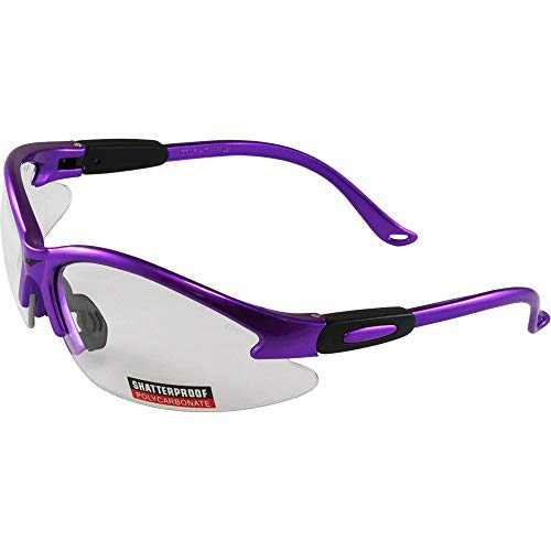 Global Vision Cougar Lab & Safety Glasses Clear Lens (Purple)