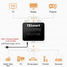 Load image into Gallery viewer, TESmart Ultra HD 4K@30Hz 1x2 HDMI Splitter 1 in 2 Out,HDMI Splitter 1 to 2 Support 4Kx2K@30Hz 1080P 3D 2160P Compatible with DVD Player TV Box PS3/4 Xbox
