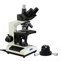 OMAX 40X-2500X Brighter Darkfield Trinocular Compound Microscope with Replaceable LED Light