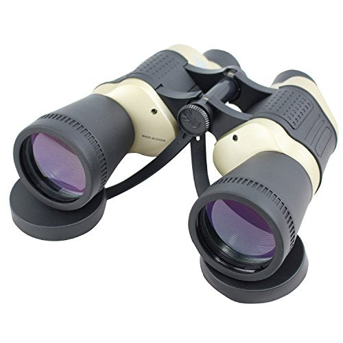 30X50 Perrini Black & Tan Free Focus Binoculars 119M/1000M With Strap Pouch