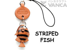 Load image into Gallery viewer, Striped fish Leather Fish/SeaAnimal mobile/Cellphone Charm VANCA CRAFT-Collectible Cute Mascot Made in Japan
