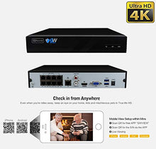 Load image into Gallery viewer, GW Security 8 Channel 4K NVR 5MP POE Audio &amp; Video Security Camera System - Six 5MP 1920P Weatherproof Bullet Cameras,Built in Microphone, Quick QR Code Easy Setup, Pre-Installed 2TB Hard Drive
