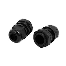 Load image into Gallery viewer, Aexit PG13.5 3.5mm-5.2mm Transmission Adjustable 2 Holes Cable Gland Joint Black 10pcs
