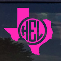 Texas Custom Circle Monogram Initials Vinyl Decal Sticker for Cars YETI Cup Laptop (8
