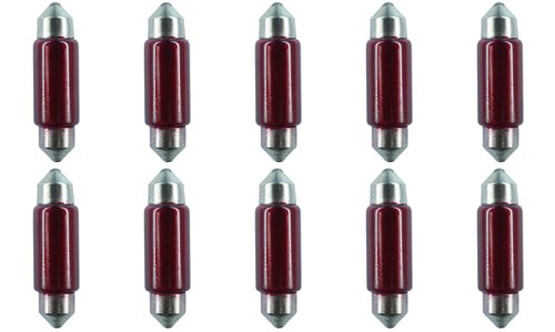 CEC Industries #3423R (Red) Bulbs, 12 V, 5 W, EC11-5 Base, T-4 shape (Box of 10)