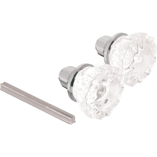 Defender Security E 2536 Mortise Style Fluted Glass Door Knobs - Perfect for Replacing Broken Antique Lock Sets on Interior Doors, Features 2
