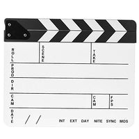 Professional Studio Camera Photography Video Acrylic Clapboard Dry Erase Director Film Movie Clapper Board Slate with White/Black Sticks(9.6x11.7