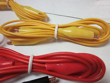 Load image into Gallery viewer, 20pc ALLIGATOR ROACH CLIP TEST LEADS 20&quot; YELLOW GREEN WHITE RED BLACK WIRE PROBE
