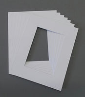 Pack of 10 11x14 Cream Picture Mats with White Core Bevel Cut for 8.5 X 11 Pictures