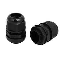 Load image into Gallery viewer, Aexit M25x1.5mm 6.4mm-8.7mm Transmission Adjustable 2 Holes Cable Gland Joint Black 5pcs
