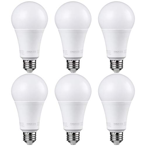 TORCHSTAR Dimmable A21 LED Light Bulbs, CRI 90, Super Bright LED Light Bulb 100W Equivalent, 17W, UL & Energy Star Listed, 25,000hrs, E26 Standard Base, No Flicker, 1600lm, 5000K Daylight, Pack of 2