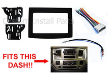 Load image into Gallery viewer, Black Radio Stereo Double Din Dash Install Kit w/Wiring Harness Compatible with Dodge Ram 2006-2010
