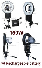 Load image into Gallery viewer, 150W Continuous Video Ring Light for Sony HDR-CX110, CX100, CX12, CX7, CX150, CX350V, CX500V, CX550V, CX520V, CX300, XR150, XR100, 150W XR500V, XR520V, XR350V, XR220V, FX7, FX1
