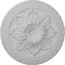 Load image into Gallery viewer, Ekena Millwork CM23BO Bordeaux Deluxe Ceiling Medallion, 23 5/8&quot;OD x 3&quot;ID x 2&quot;P (Fits Canopies up to 4&quot;), Factory Primed
