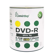 Load image into Gallery viewer, Smartbuy 4.7gb/120min 16x DVD-R White Top Blank Data Video Recordable Media Disc (100-Disc)
