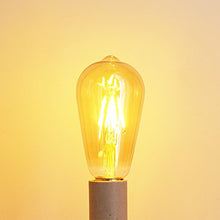 Load image into Gallery viewer, Bulbright LED Vintage Edison Bulb ST64, Amber Gilded Glass, 4W LED Filament Bulb, E26 Base, Clear Warm White 2700K, 40W Equivalent, 110-120VAC, Dimmable (Pack of 6, 4 Watt)
