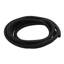 Load image into Gallery viewer, Aexit Black Plastic Cord Management 18mm x 15mm Flexible Corrugated Conduit Pipe Hose Tube Cable Sleeves 3.6M Long
