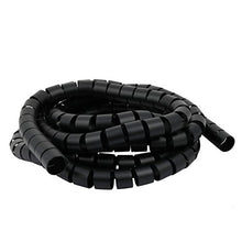 Load image into Gallery viewer, Aexit Flexible Spiral Electrical equipment Tube Cable Wire Wrap Black Manage Cord 30mm Dia x 3.5 Meter Long with Clip
