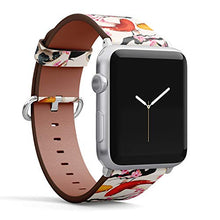 Load image into Gallery viewer, S-Type iWatch Leather Strap Printing Wristbands for Apple Watch 4/3/2/1 Sport Series (38mm) - Japanese Ornament with Koi Fish and Sakura
