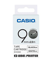 Load image into Gallery viewer, CASIO EZ-Label Printer XR-9HSWE Heat Shrink Tube for Cables 2.5 - 5.5 mm, 9 mm x 2.5 m, Black on White
