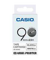CASIO EZ-Label Printer XR-9HSWE Heat Shrink Tube for Cables 2.5 - 5.5 mm, 9 mm x 2.5 m, Black on White