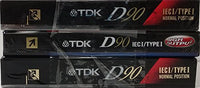 TDK D90 High Output 90 Minute IECI/Type I Cassette Tapes, Set of (3)