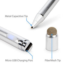 Load image into Gallery viewer, BoxWave Stylus Pen Compatible with Huawei MediaPad M3 Lite 10 (Stylus Pen by BoxWave) - AccuPoint Active Stylus, Electronic Stylus with Ultra Fine Tip for Huawei MediaPad M3 Lite 10 - Metallic Silver
