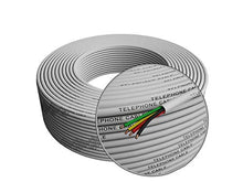 Load image into Gallery viewer, Phone Cable 300ft Rounded White Roll (100m Long) 4x1/0.4 26 AWG Gauge Solid Wire -Round Telephone Cord Line Extension Bulk Rool Reel -compatible with RJ11 4P4C Crimp End Connector Jack - Tupavco TP801
