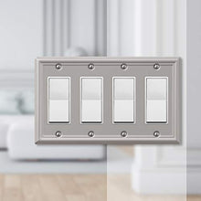 Load image into Gallery viewer, Amer Tac 149 R4 Bn Chelsea Steel Quad Rocker Gfci Wallplate, Brushed Nickel
