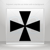 Religion Various sizes Decal Cross Patonce Fleury Symbol Tablet Laptop Weatherproof Black (12 X 12 Inches)